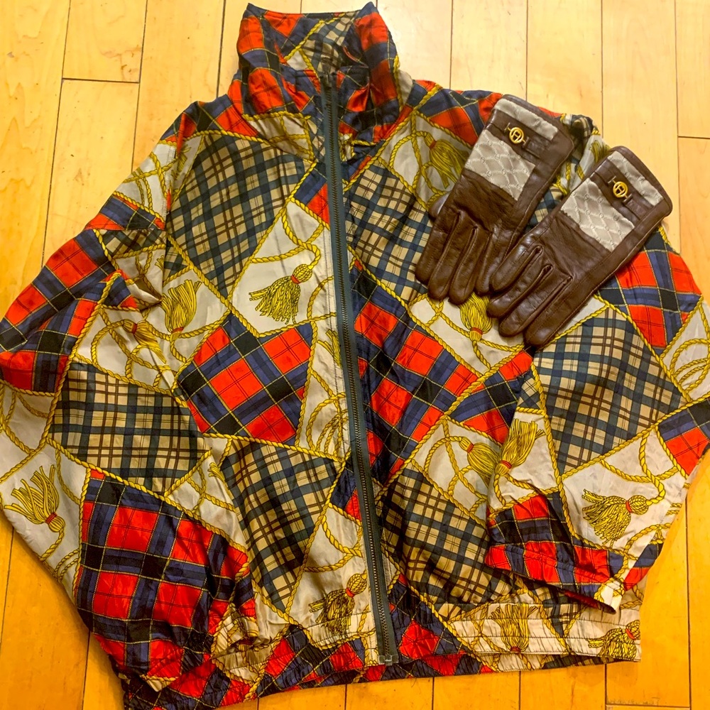 Vintage 100%‎ Silk Zip Up Blousy Jacket